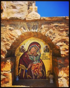 At the Greek-Orthodox monastery of Panagia Hozoviotissa, in Amorgos