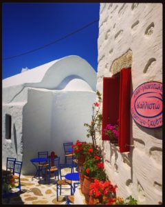 The cafe Kallisto, in Hora, on the Greek island of Amorgos