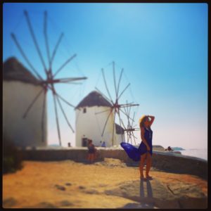 The windmills in Hora, on the Greek island of Mykonos