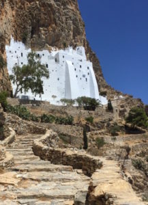 the landmark of Amorgos, the Greek-Orthodox monastery of Panagia Hozoviotissa