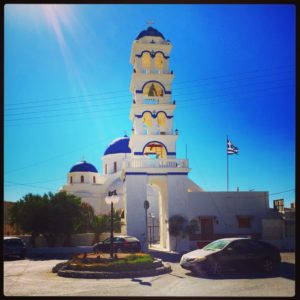 The Church of Holy Cross, in Perissa, Santorini