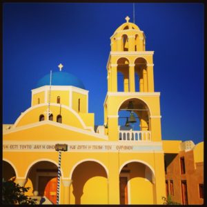 Saint George Church in Oia, on the Greek island of Santorini