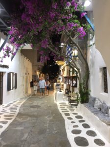 Wandering around the narrow, labyrinthine alleyways in Mykonos