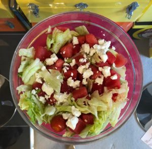 Mykonos-inpsired watermelon and feta salad
