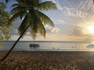 Locals partying on boats in Martinique