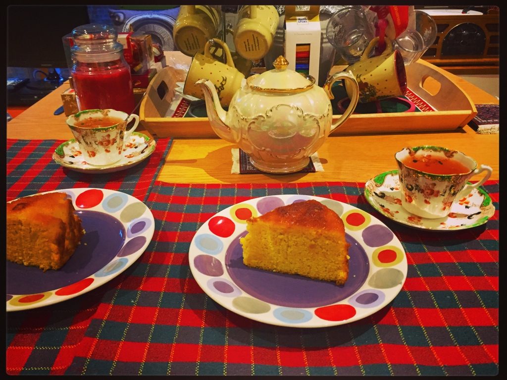 A couple of slices of the clementine cake