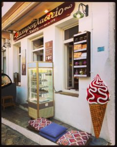 Hiotis' ice-cream parlour in Skyros