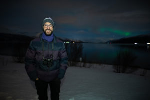 The Green Lady and me in Skibotn, Tromsø