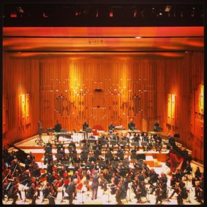the Los Angeles Philharmonic Orchestra performing at the Barbican