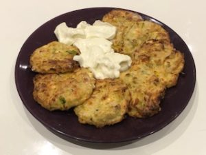 Baked zucchini (courgette) fritters