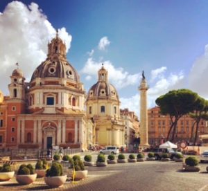 The Colonna Traiana, the Chiesa del Santissimo Nome di Maria al Foro Traiano and the Chiesa di Santa Maria di Loreto