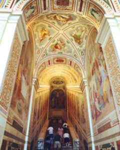 The Holy Stairs lead to the Chiesa di San Lorenzo in Palatio ad Sancta Sanctorum