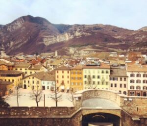 A panoramic view of Trento from the Castello del Buonconsiglio