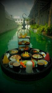 A floating breakfast (a must-do in Bali) at Lloyd's Inn in Seminyak