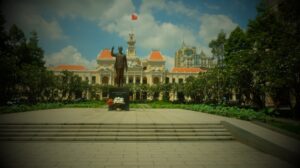 The Ho Chi Minh City Hall and the Ho Chi Minh Statue