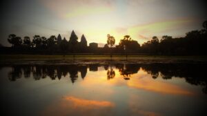 The Angkor Wat at sunrise