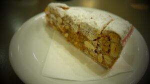 A slice of panforte at Pasticceria Nannini Conca d’Oro