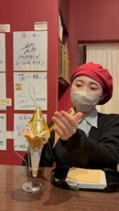 An ice cream with gold leaf in Kanazawa