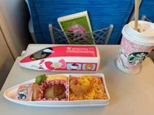 My first time in Japan: enjoying a Hello Kitty ekiben meal