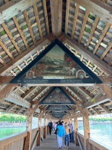 The Chapel Bridge (Kapellbrücke) is the most iconic landmark of Lucerne