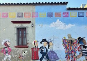 A mural at the Xochimilco neighborhood in Oaxaca