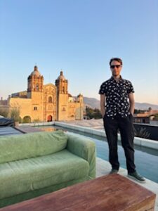 The rooftop bar at Otro Oaxaca offers panoramic views across Oaxaca