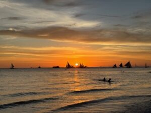 Sunset at Boracay, one of the most famous islands in the Philippines