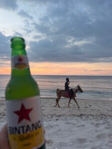 I watched the sunset at ZP Beach Bar in Gili T