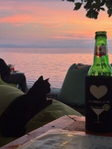 Watching the sunset at Senggigi Beach
