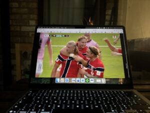 Erling Haaland and other Norwegian footballers celebrating a goal in the 2026 World Cup